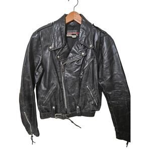 Vintage Brooks Leather Sportwear Motorcycle Jacket Size 42